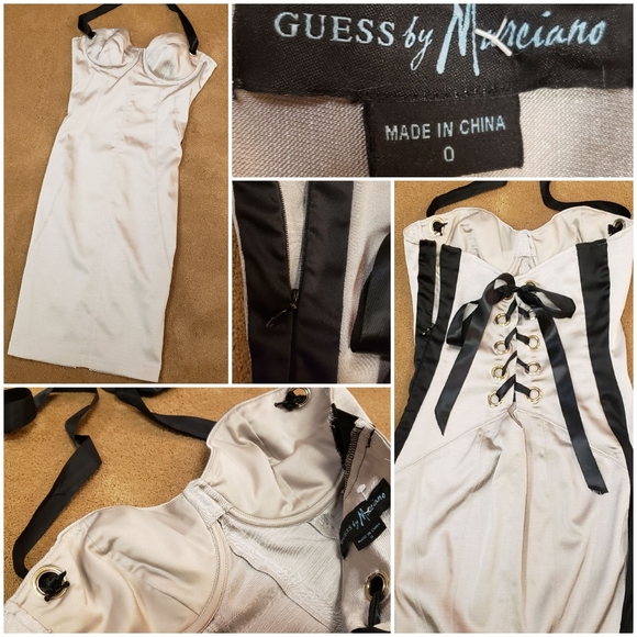 Guess by Marciano corseted back satin dress, Sz 0 - Picture 16 of 16